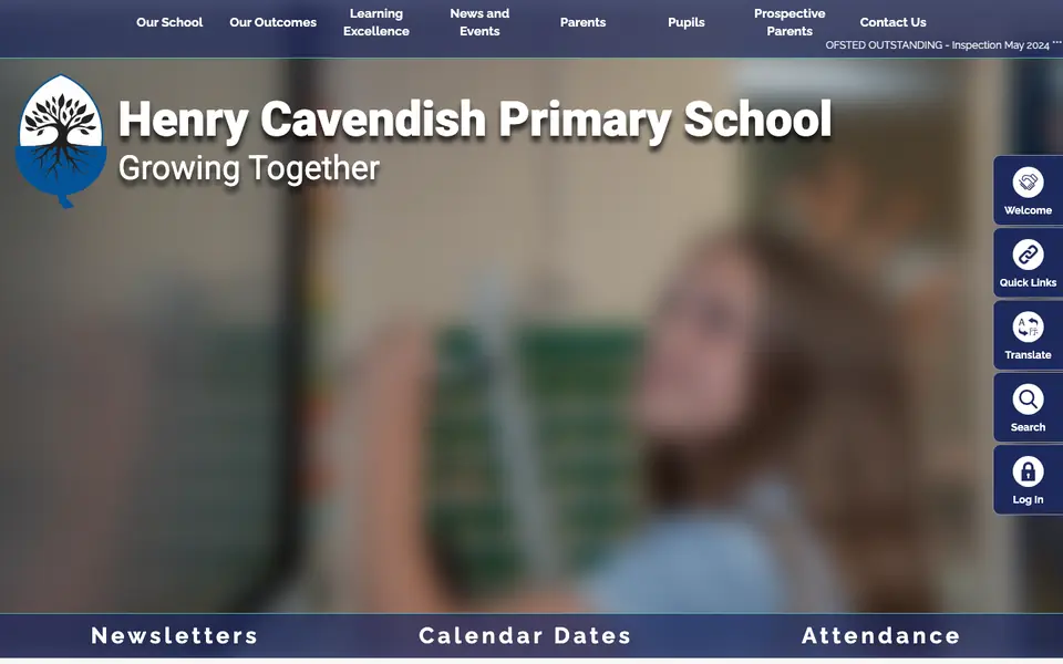 Home page of Henry Cavendish Primary School's website