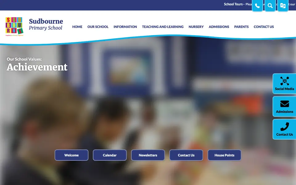 Home page of Sudbourne Primary School's website