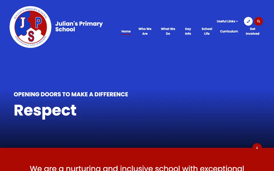 Home page of Julian's School's website