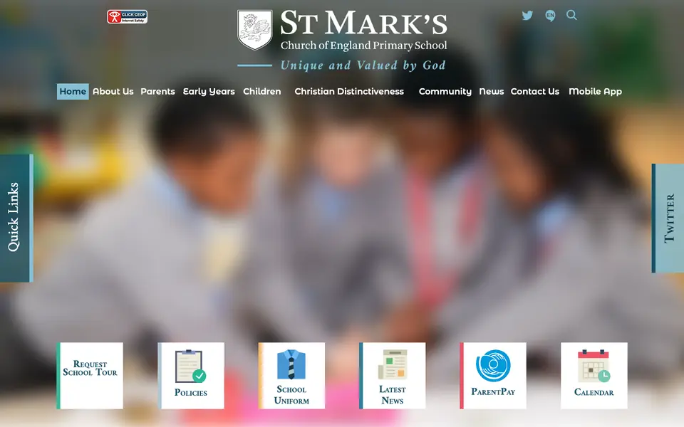Home page of St Mark's Church of England Primary School's website