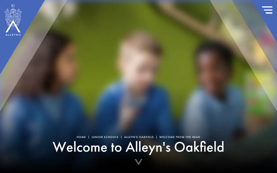 Home page of Alleyn's Oakfield's website