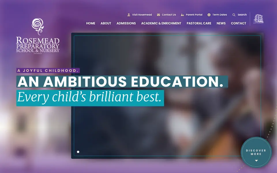 Home page of Rosemead Preparatory School's website