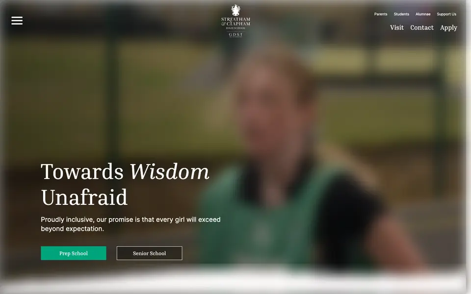 Home page of Streatham & Clapham High School GDST's website