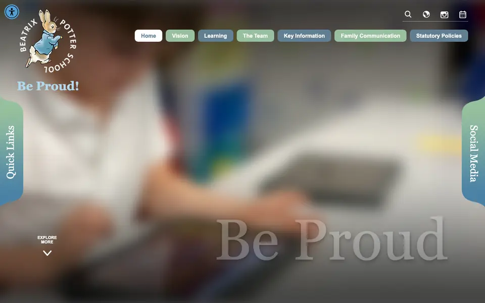 Home page of Beatrix Potter Primary School's website