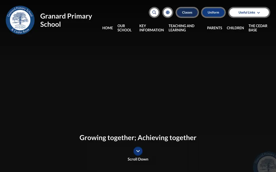 Home page of Granard Primary School's website