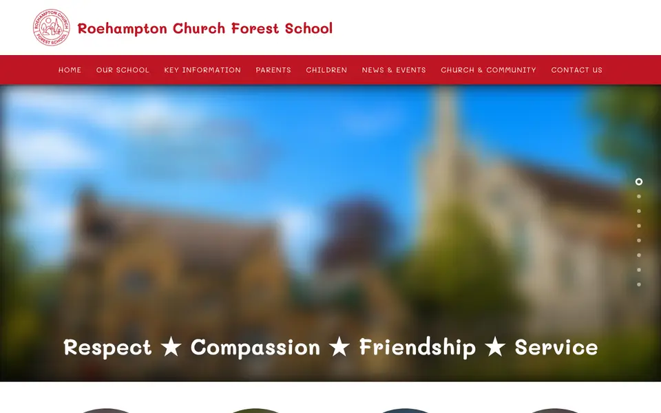 Home page of Roehampton Church Forest Primary School's website