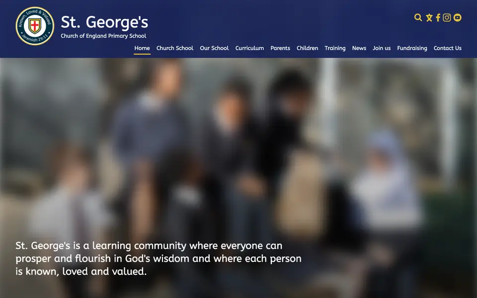 Home page of St George's CofE Primary School's website