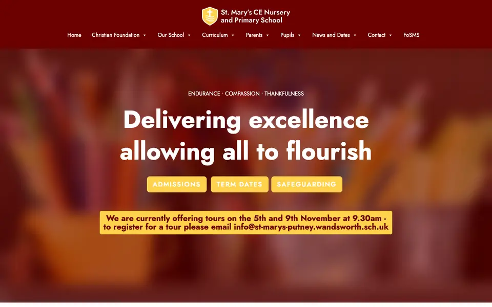Home page of St Mary's CofE Nursery and Primary School's website