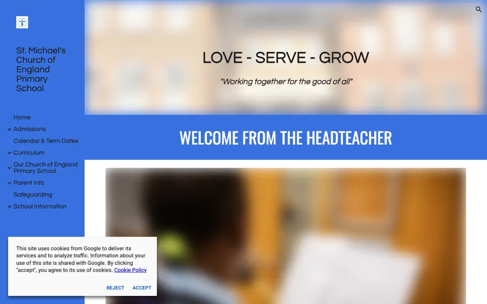 Home page of St Michael's CofE Primary School's website