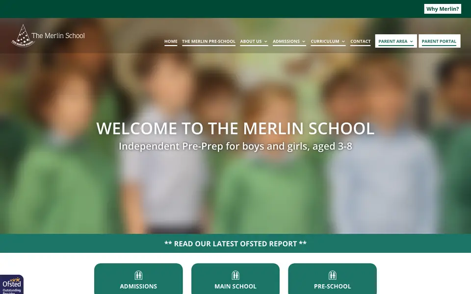 Home page of Merlin School's website