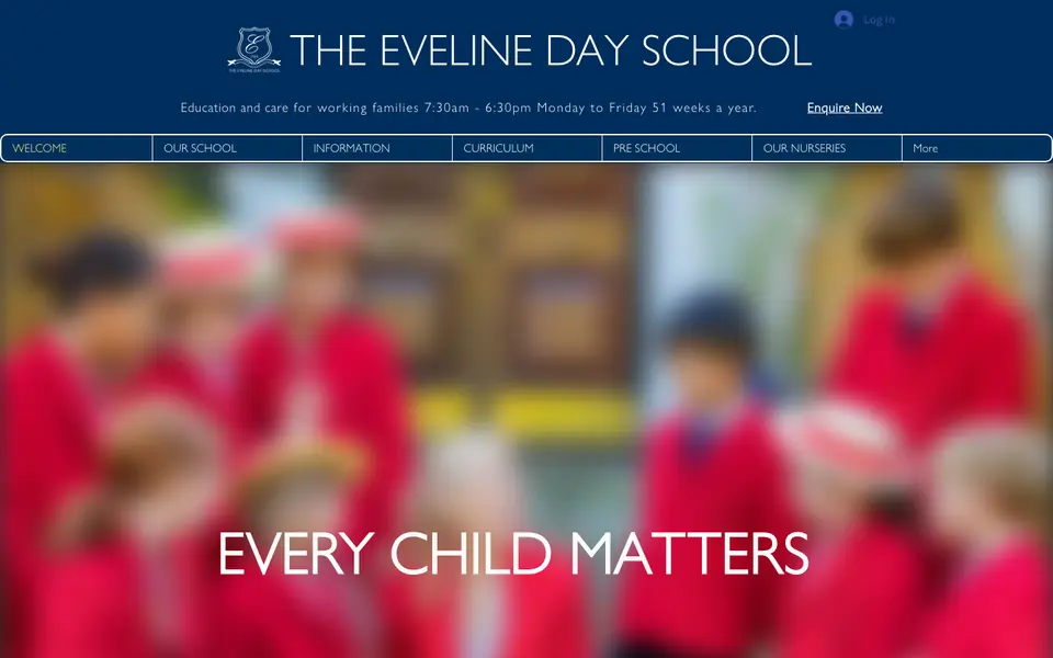 Home page of Eveline Day School's website
