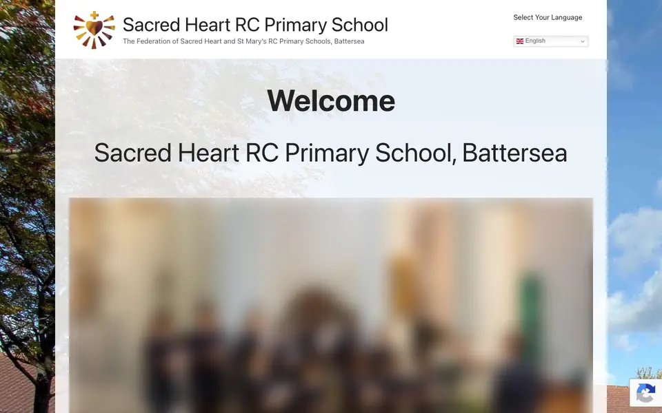 Home page of Sacred Heart Catholic Primary School, Battersea's website