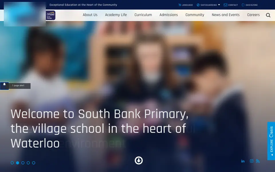 Home page of Oasis Academy South Bank Primary's website