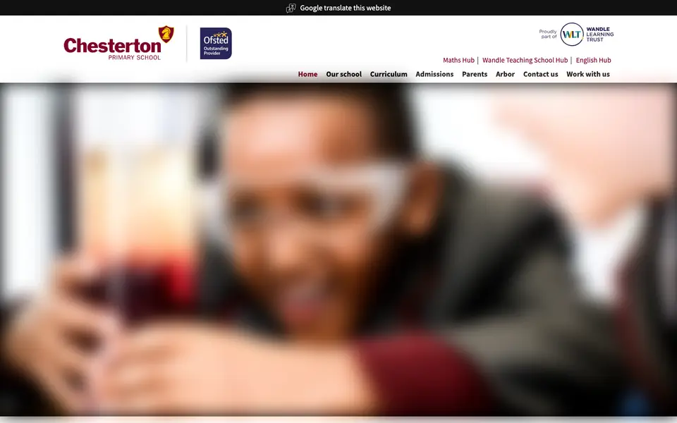 Home page of Chesterton Primary School's website