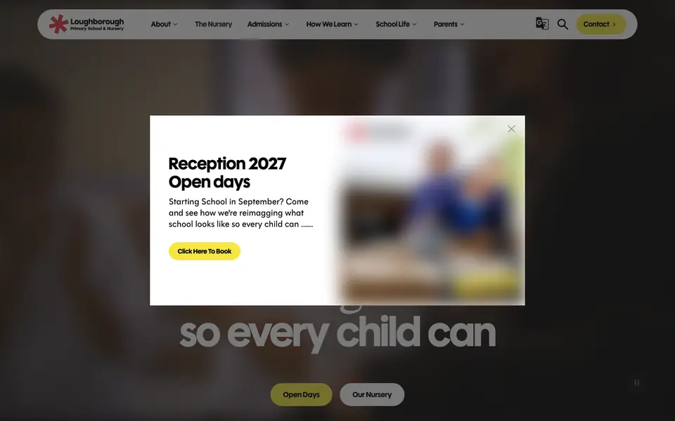 Home page of Loughborough Primary School's website