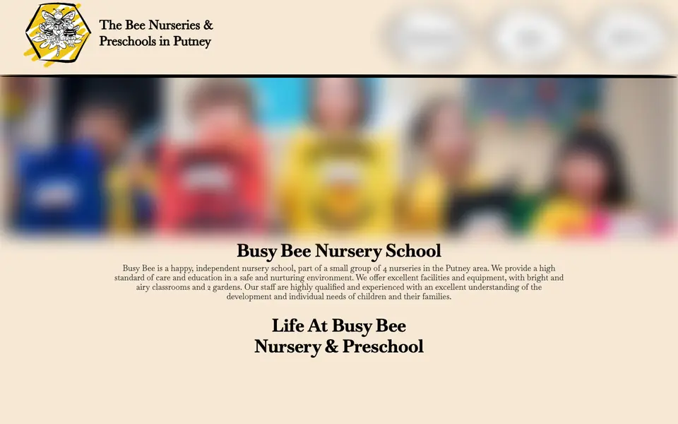 Home page of Busy Bee Nursery School's website