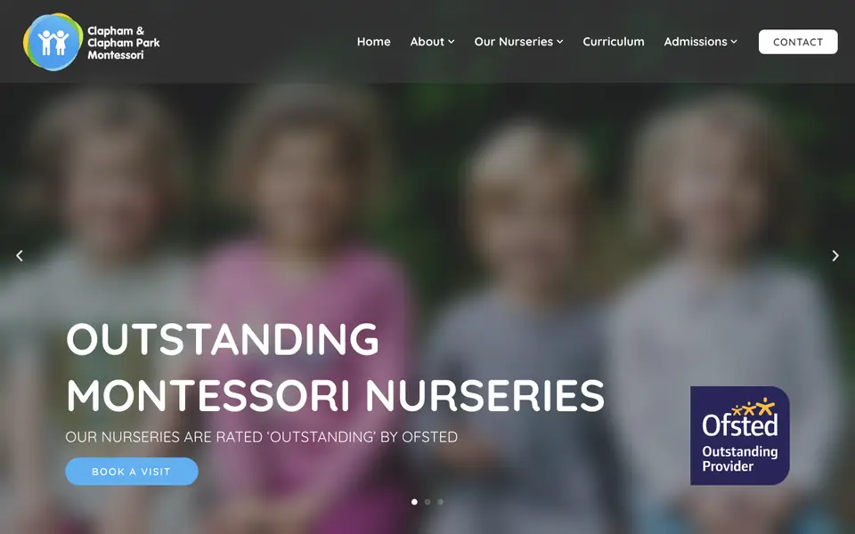 Home page of Clapham Montessori's website