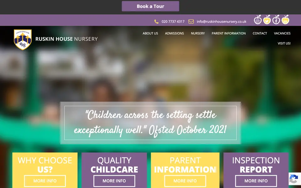 Home page of Ruskinhouse School's website
