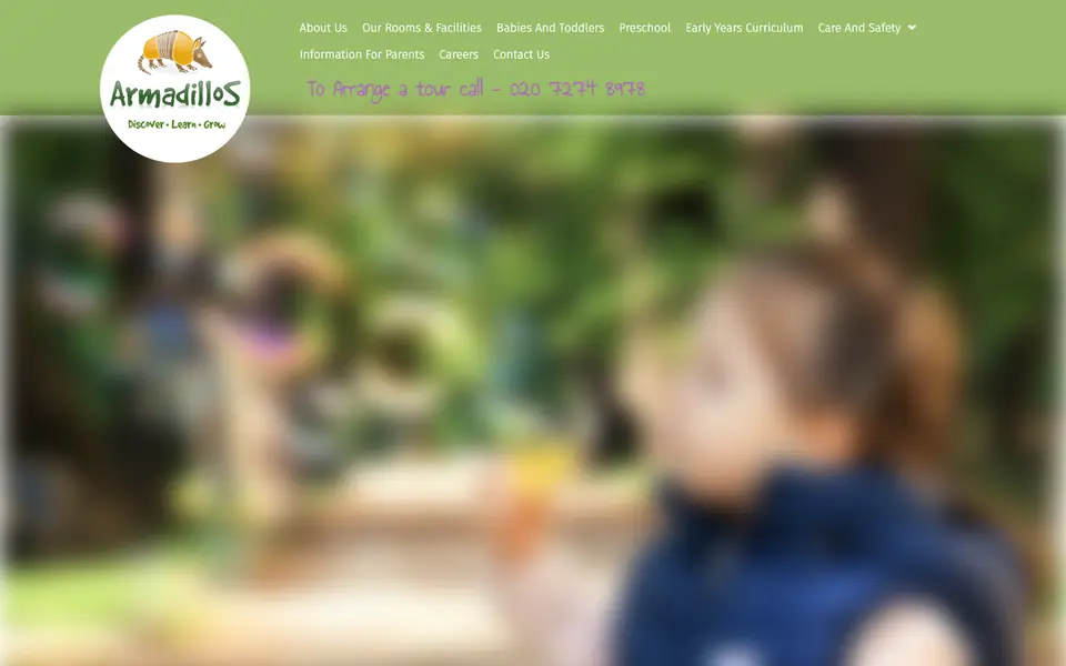 Home page of Armadillos Preschool And Nursery's website