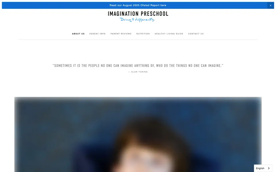 Home page of Imagination Preschool: Battersea Park's website