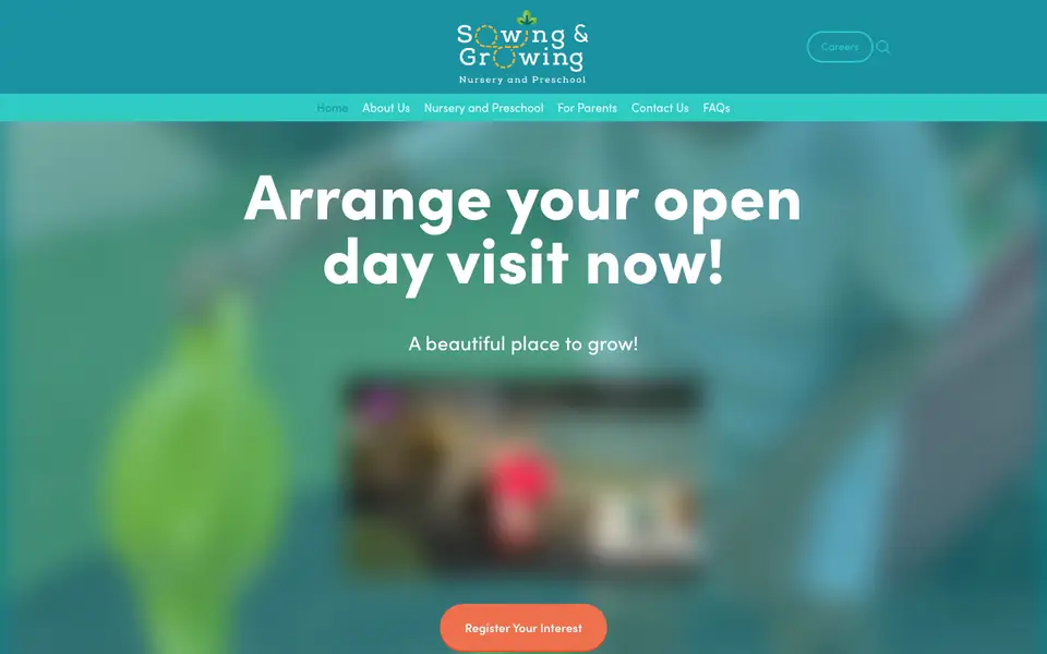 Home page of Sowing & Growing Nursery and Preschool's website