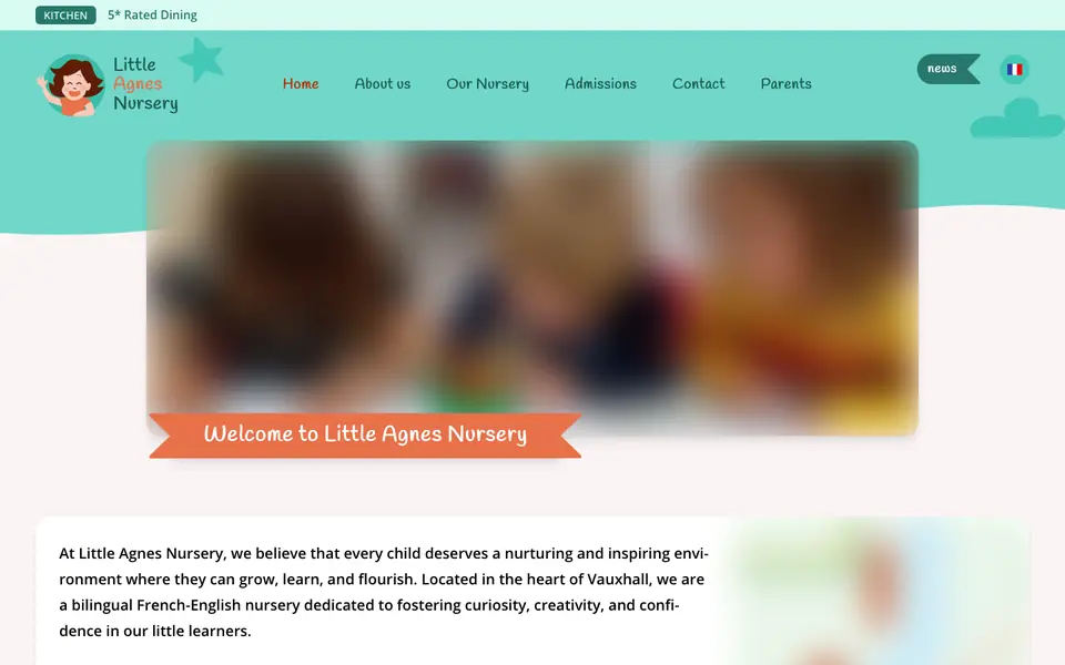 Home page of Little Agnes Nursery's website