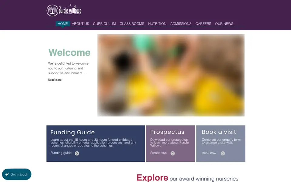Home page of Purple Willows Clapham's website