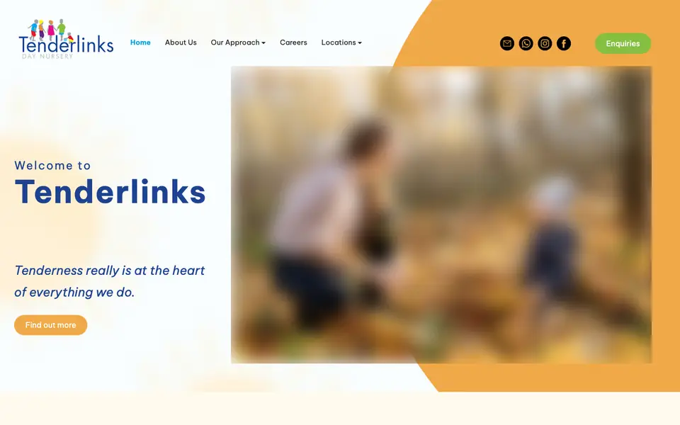 Home page of Tenderlinks Day Nursery – Wandsworth's website