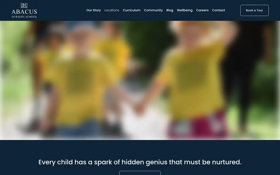 Home page of Abacus Nursery Brixton's website