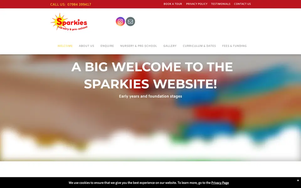 Home page of Sparkies Nursery & Pre-School's website