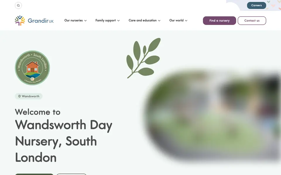 Home page of Wandsworth Day Nursery and Pre-School's website