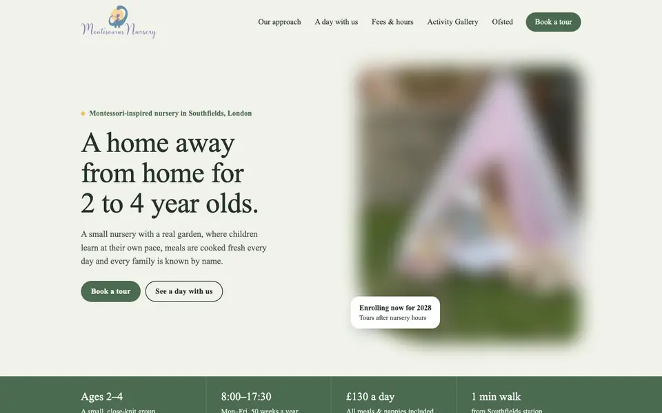 Home page of Montisaurus Nursery's website