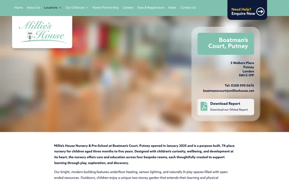 Home page of Millie's House Boatman's Court's website