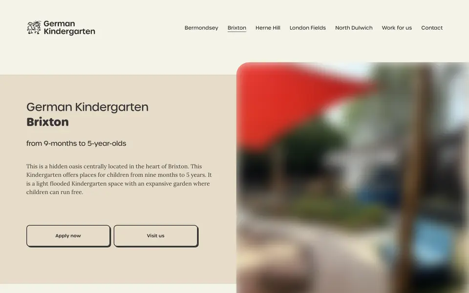 Home page of German Kindergarten Brixton's website