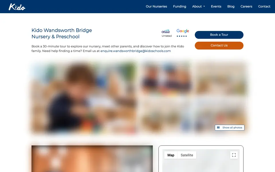 Home page of Kido Wandsworth Bridge's website