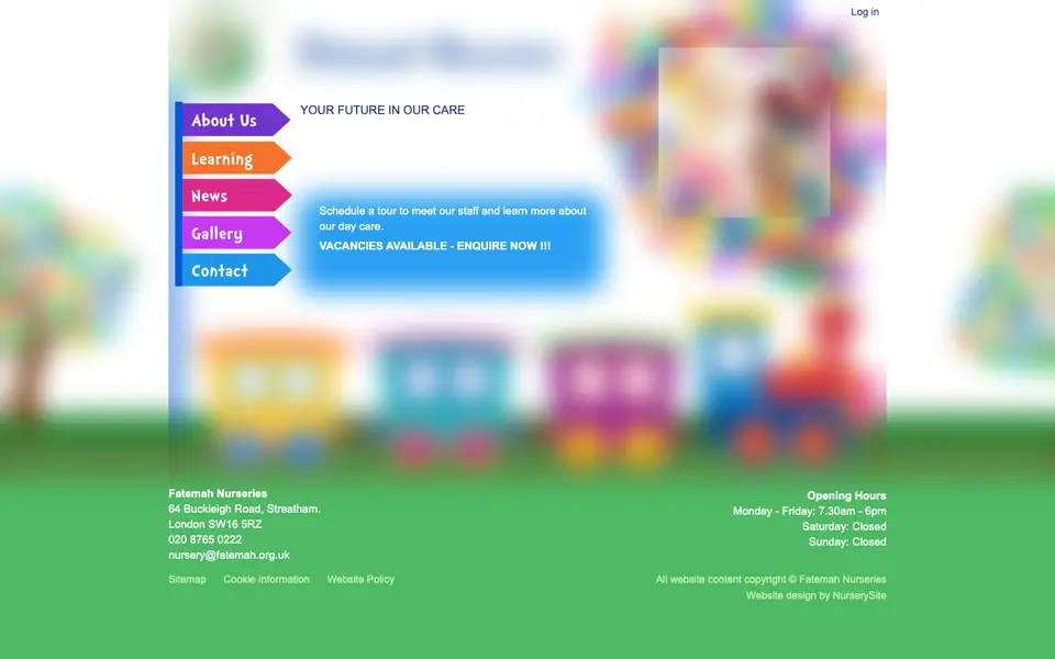 Home page of Fatemah Day Nursery's website