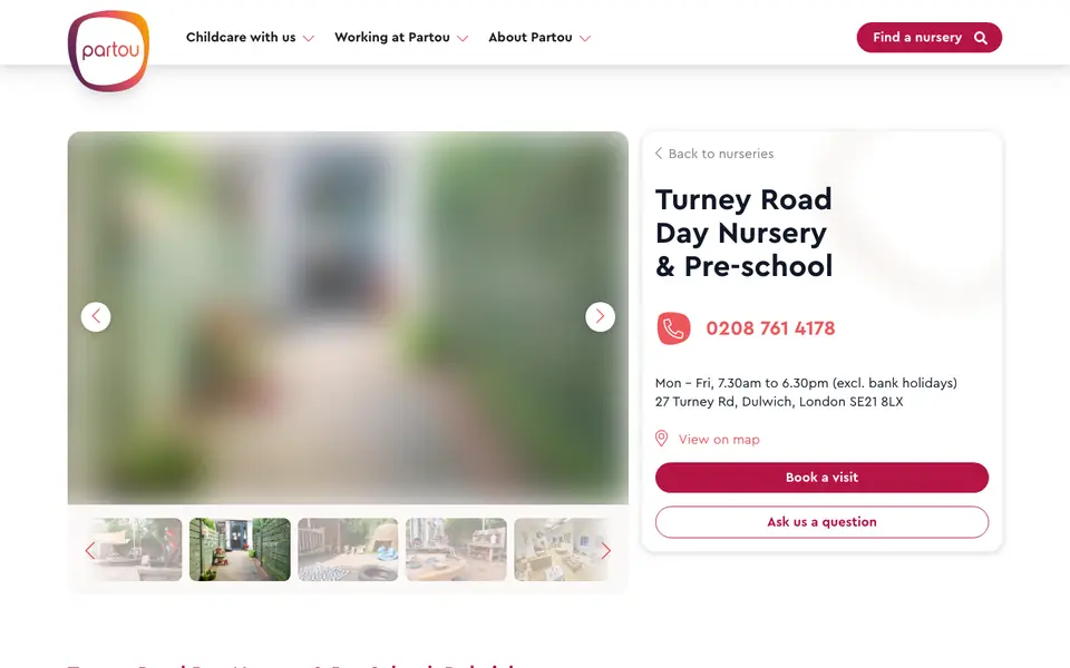 Home page of Partou Turney Road Day Nursery & Pre-School's website