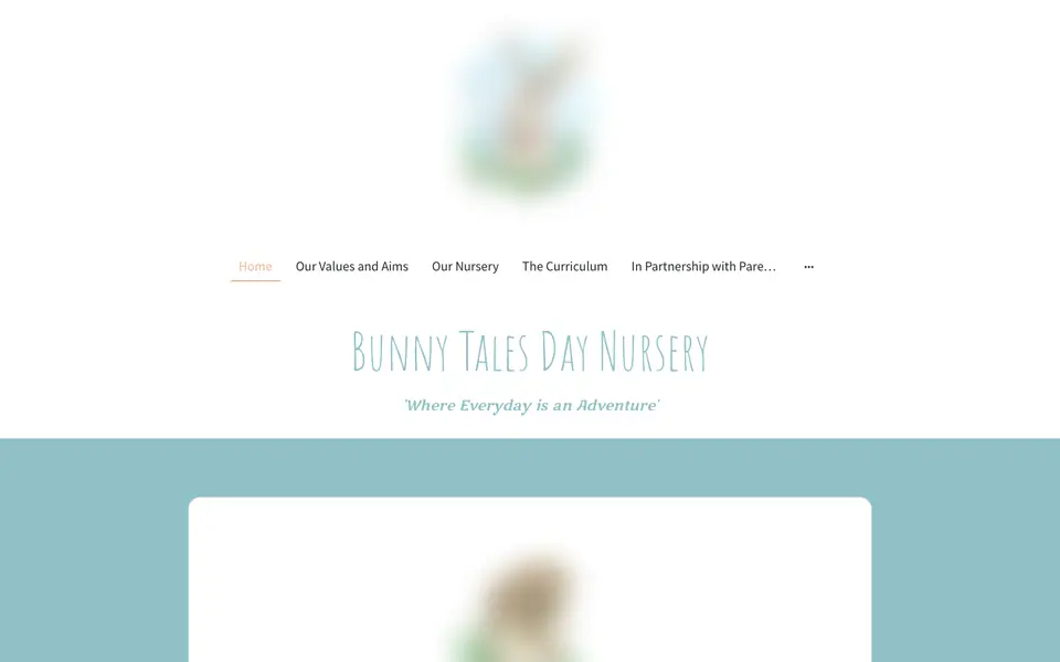 Home page of Bunny Tales Day Nursery's website
