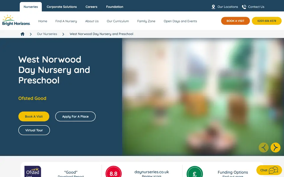 Home page of Bright Horizons West Norwood Day Nursery and Preschool's website