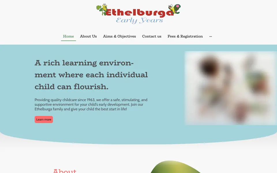 Home page of Ethelburga Early Years's website