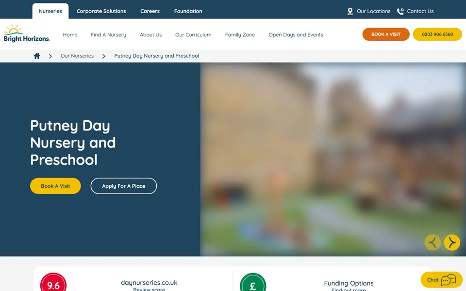 Home page of Bright Horizons Putney Day Nursery and Preschool's website