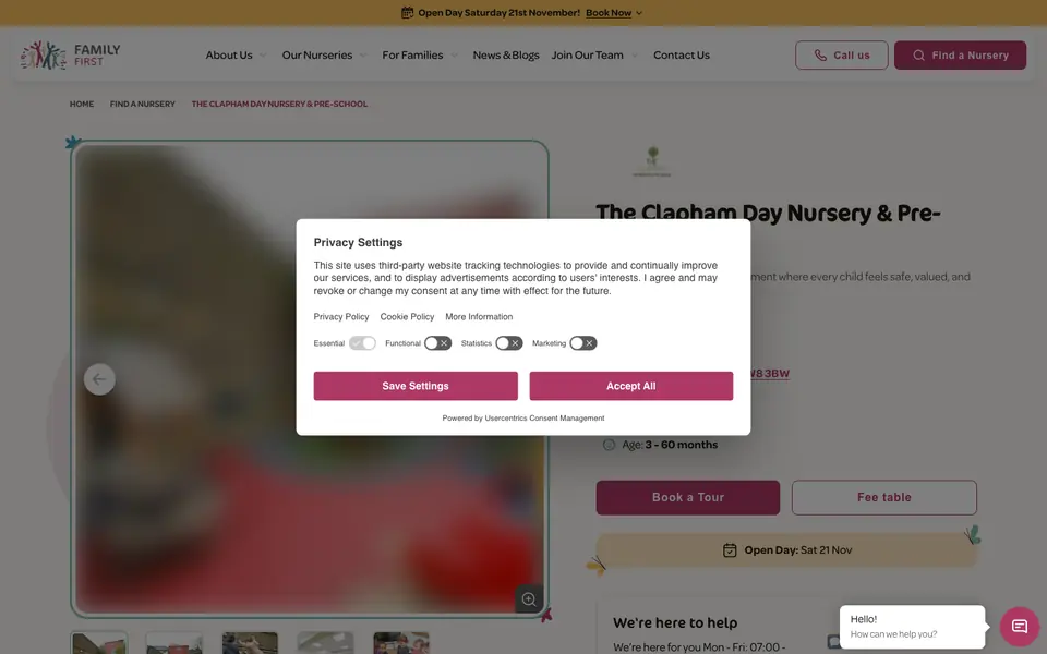 Home page of The Clapham Day Nursery & Pre-School's website