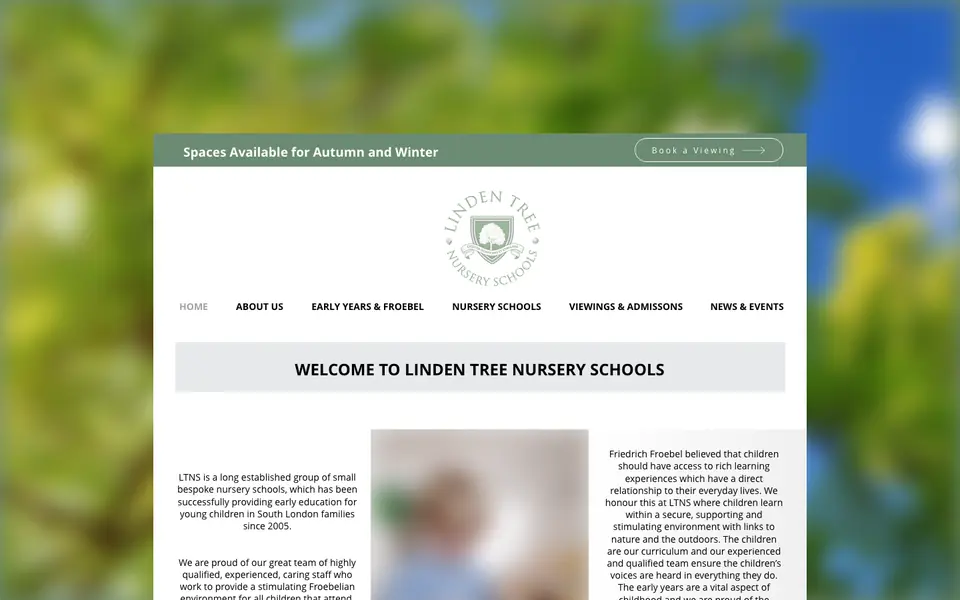 Home page of Linden Tree Nursery School's website