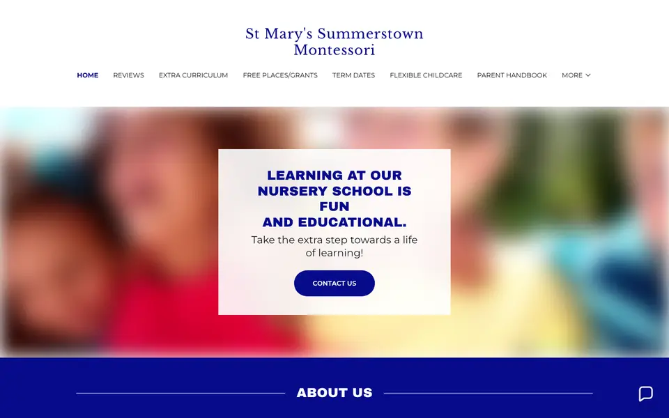 Home page of St Mary's Summerstown Montessori Nursery School's website