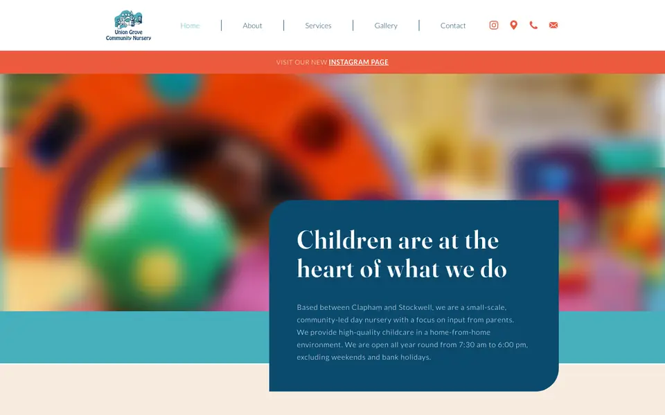 Home page of Union Grove Community Nursery's website