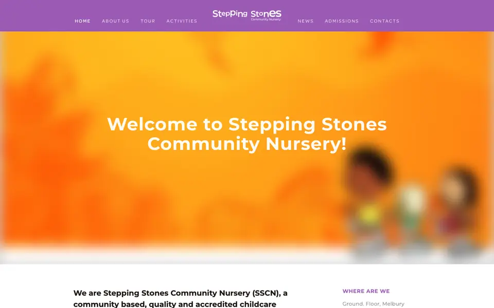 Home page of Stepping Stones Community Nursery's website