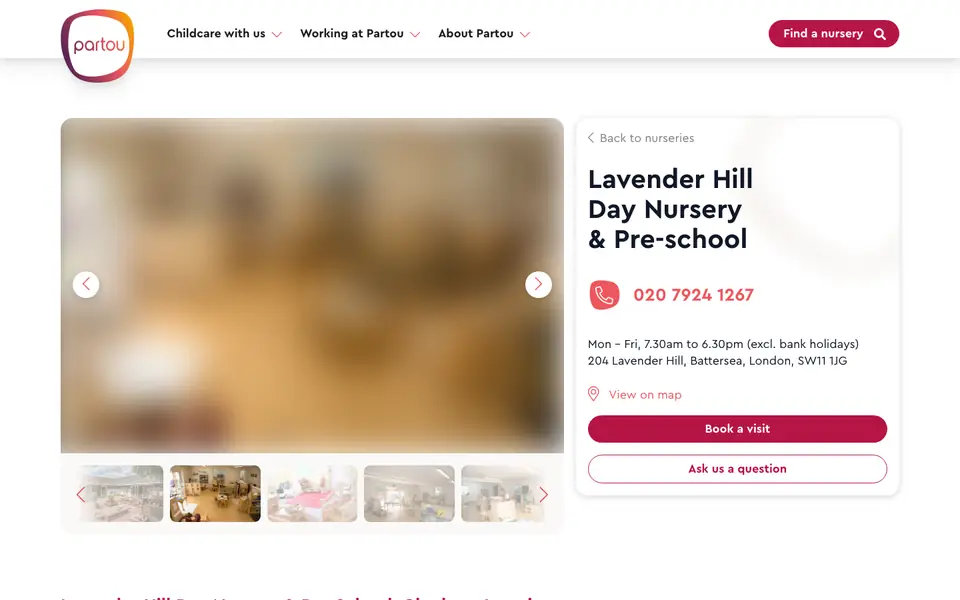Home page of Partou Lavender Hill Day Nursery & Pre-School's website