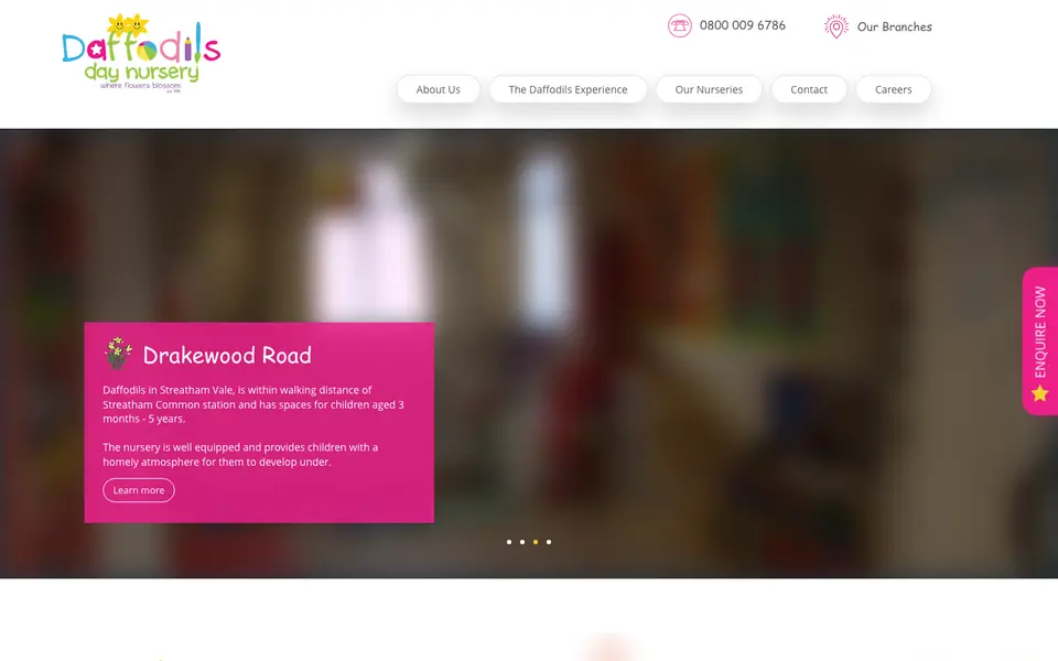 Home page of Daffodils Day Nursery's website