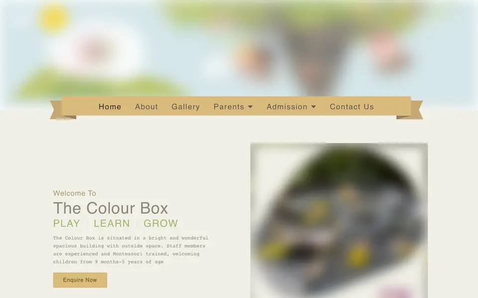 Home page of The Colour Box Montessori Nursery LTD's website
