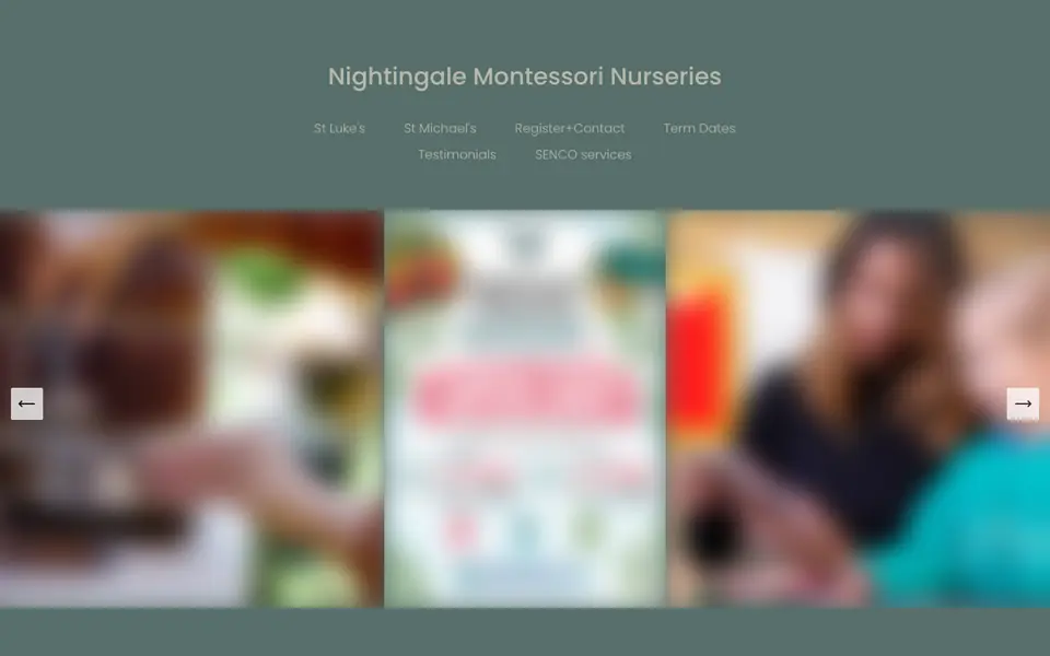 Home page of Nightingale 1 Montessori Nursery's website